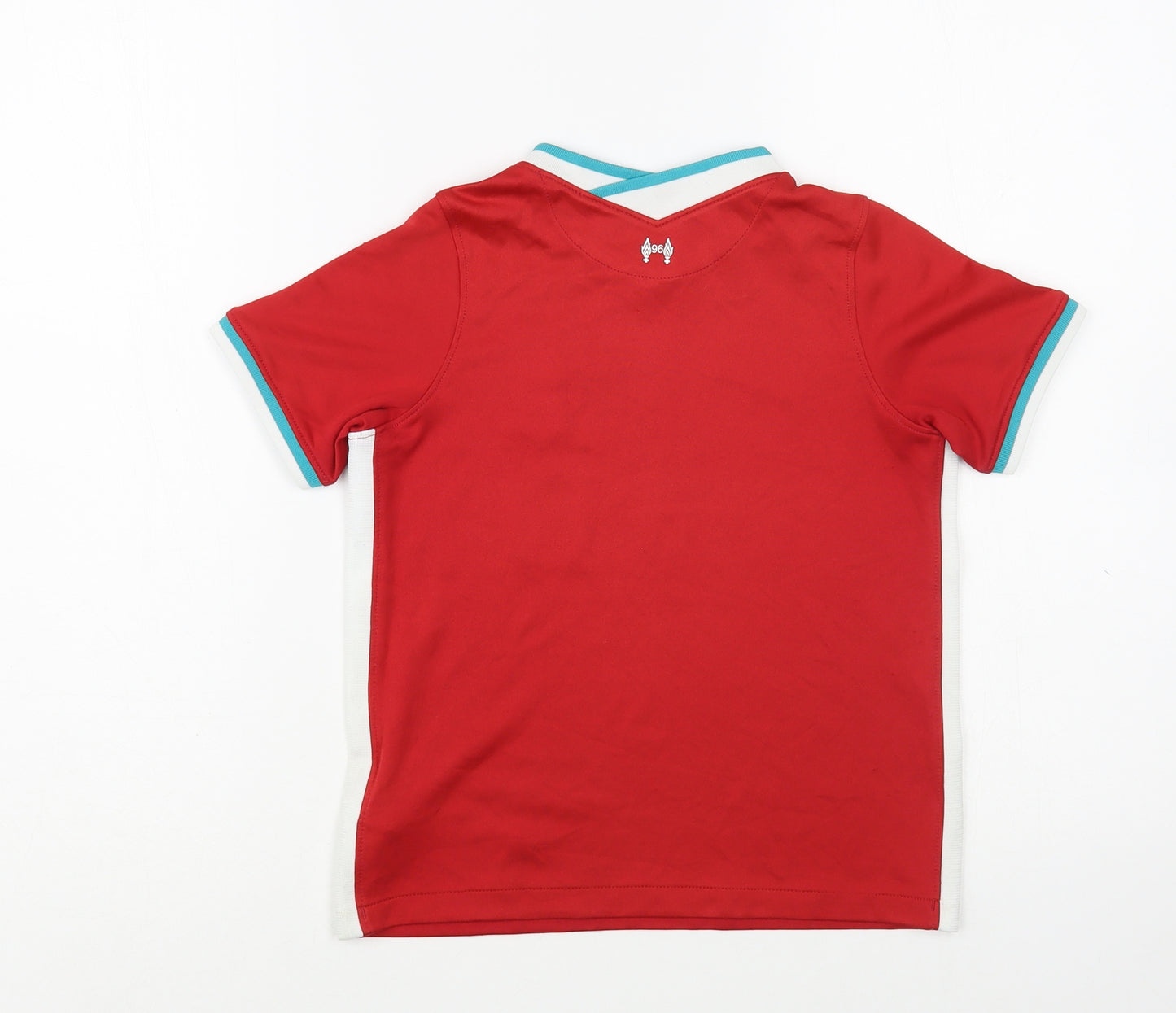 Nike Boys Red  Polyester Pullover T-Shirt Size 5-6 Years V-Neck Pullover - Liverpool FC