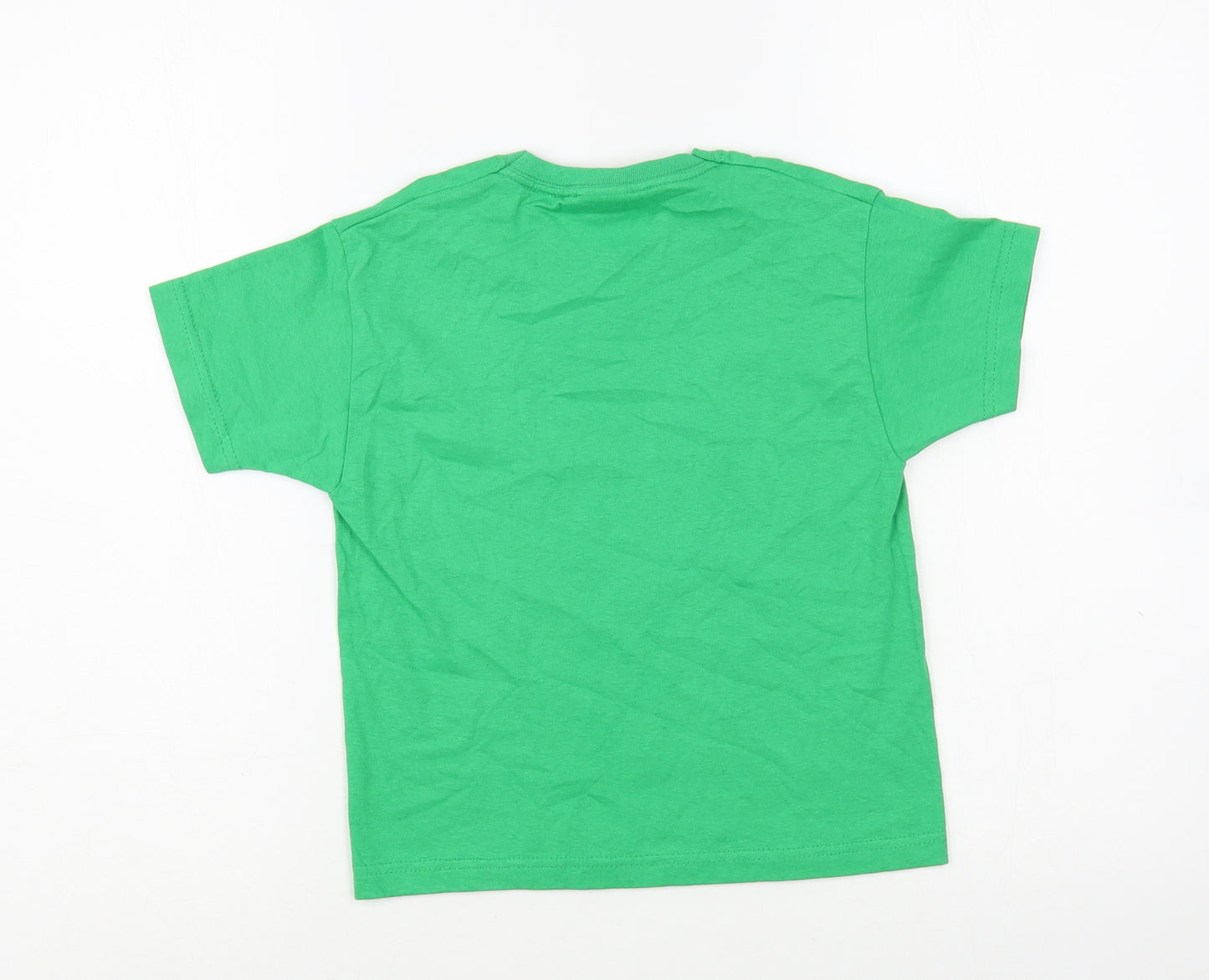 Fruit of the Loom Boys Green  Cotton Basic T-Shirt Size 3-4 Years Crew Neck Pullover - St Patrick