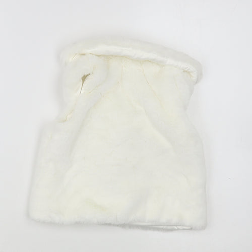 Isaac M Girls White   Gilet Waistcoat Size 5 Years  Snap - Faux Fur