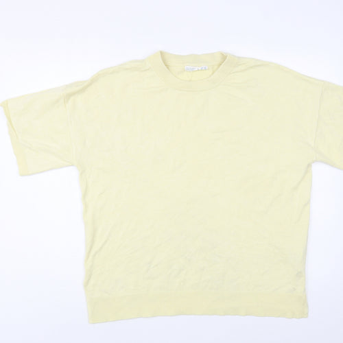 Primark Womens Yellow Crew Neck  Viscose Pullover Jumper Size 14