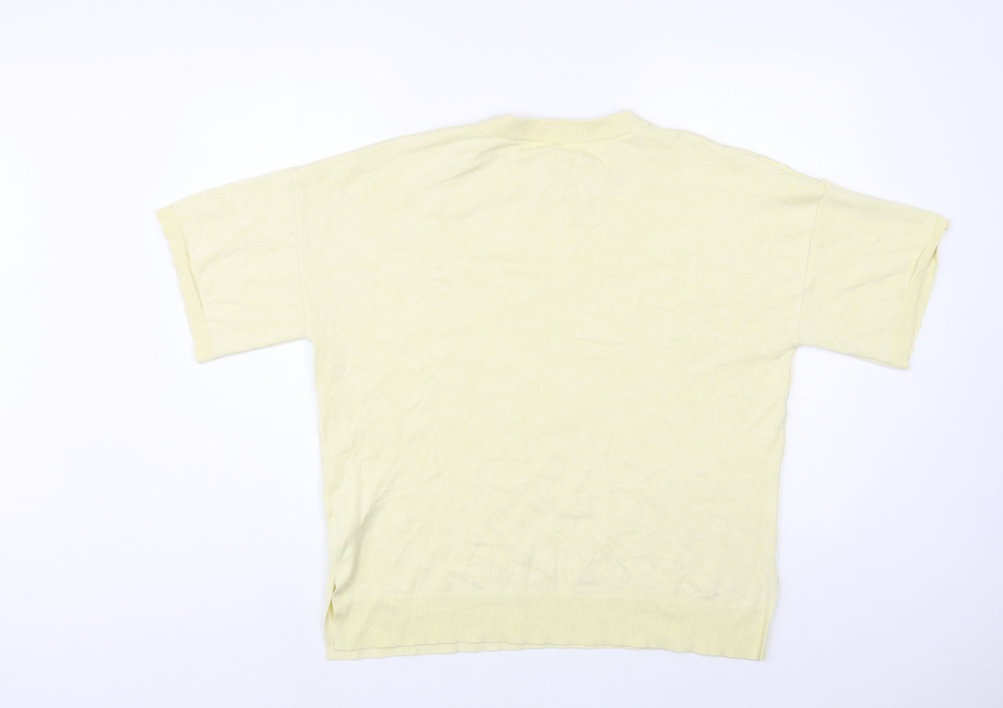 Primark Womens Yellow Crew Neck  Viscose Pullover Jumper Size 14