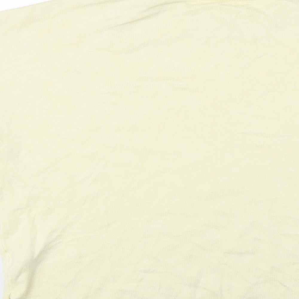 Primark Womens Yellow Crew Neck  Viscose Pullover Jumper Size 14