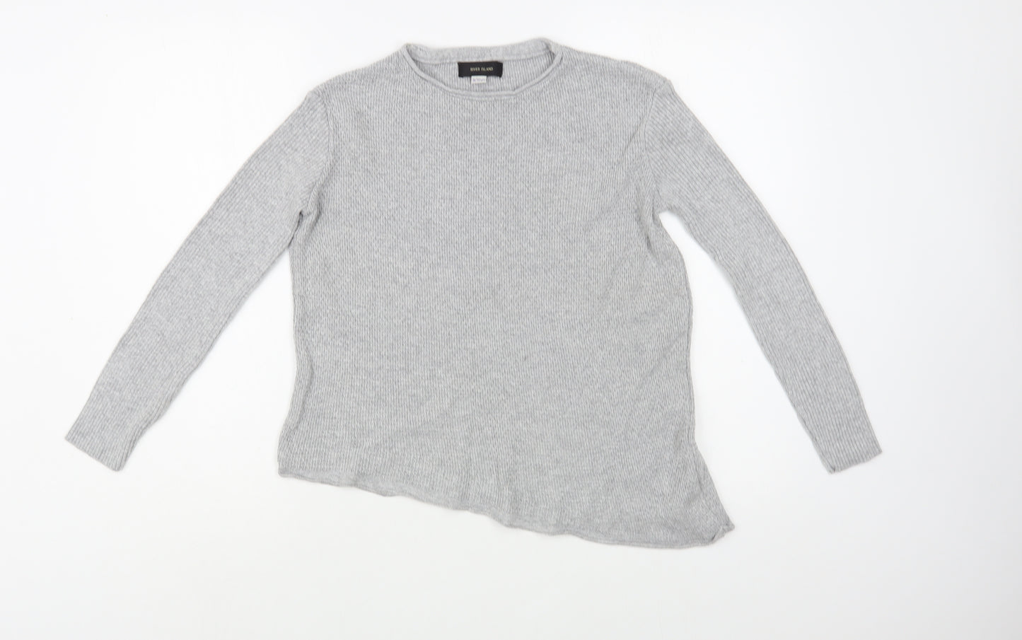 River Island Girls Grey Crew Neck  Acrylic Pullover Jumper Size 9-10 Years  Pullover
