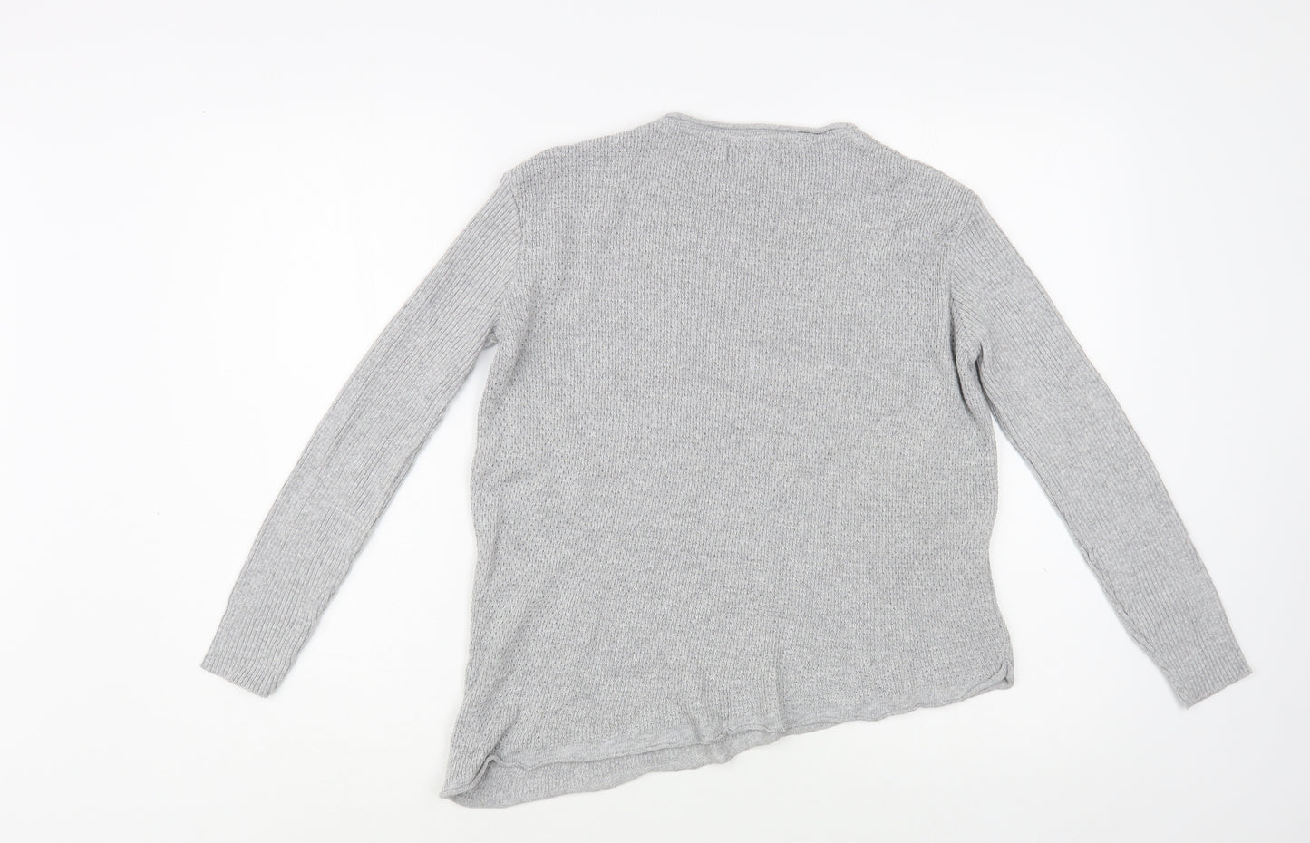 River Island Girls Grey Crew Neck  Acrylic Pullover Jumper Size 9-10 Years  Pullover