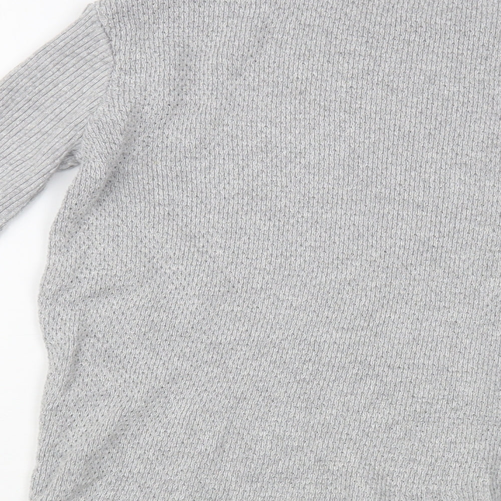 River Island Girls Grey Crew Neck  Acrylic Pullover Jumper Size 9-10 Years  Pullover