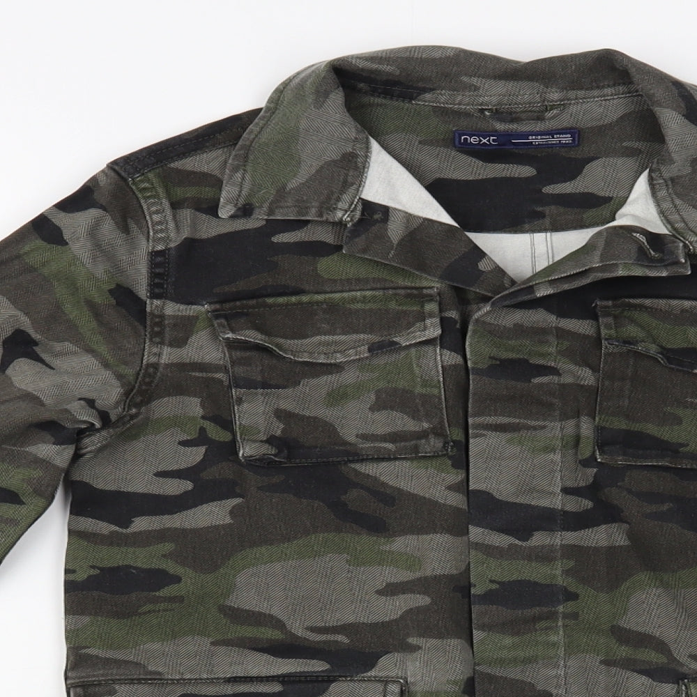 NEXT Boys Green Camouflage  Jacket  Size 10 Years  Button - Skate Crew