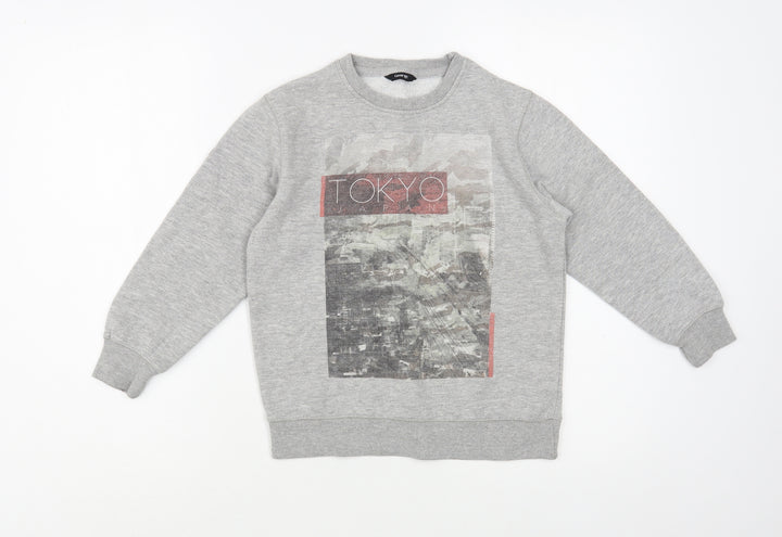George Girls Grey  Cotton Pullover Sweatshirt Size 6-7 Years  Pullover - Tokyo