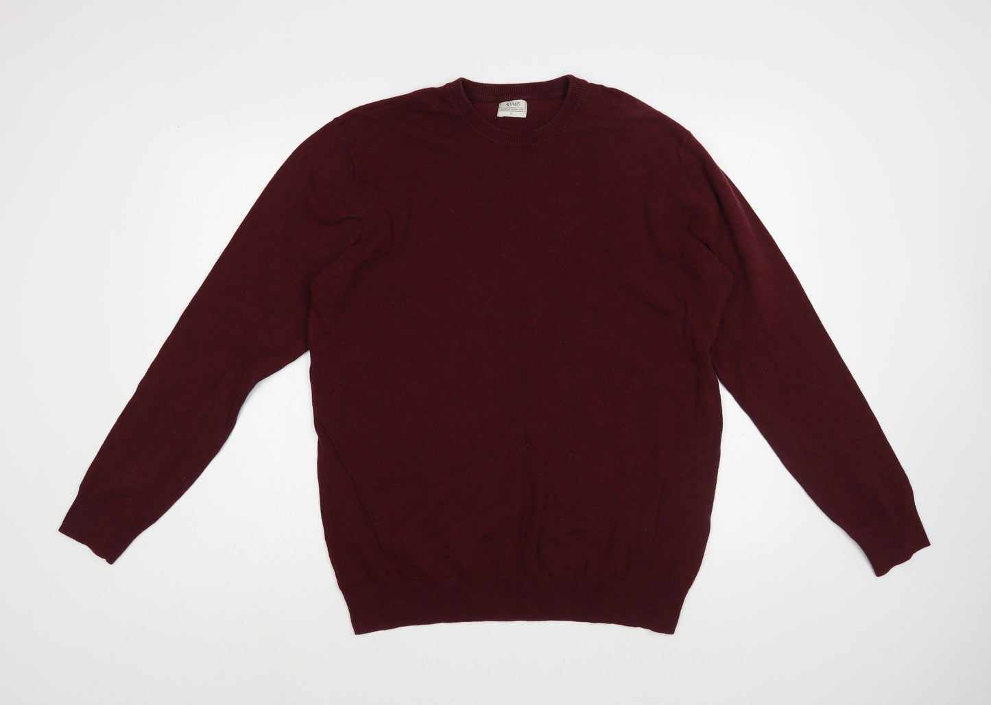 Matalan Mens Red Crew Neck  Cotton Pullover Jumper Size L