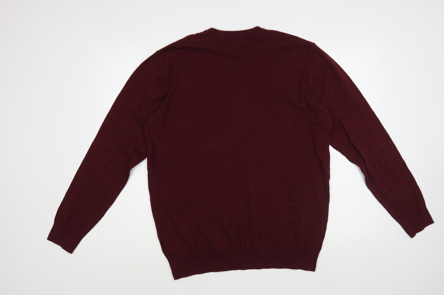 Matalan Mens Red Crew Neck  Cotton Pullover Jumper Size L