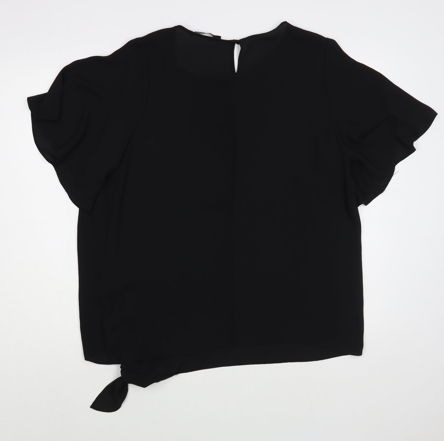 George Womens Black  Polyester Basic Blouse Size 16 Boat Neck