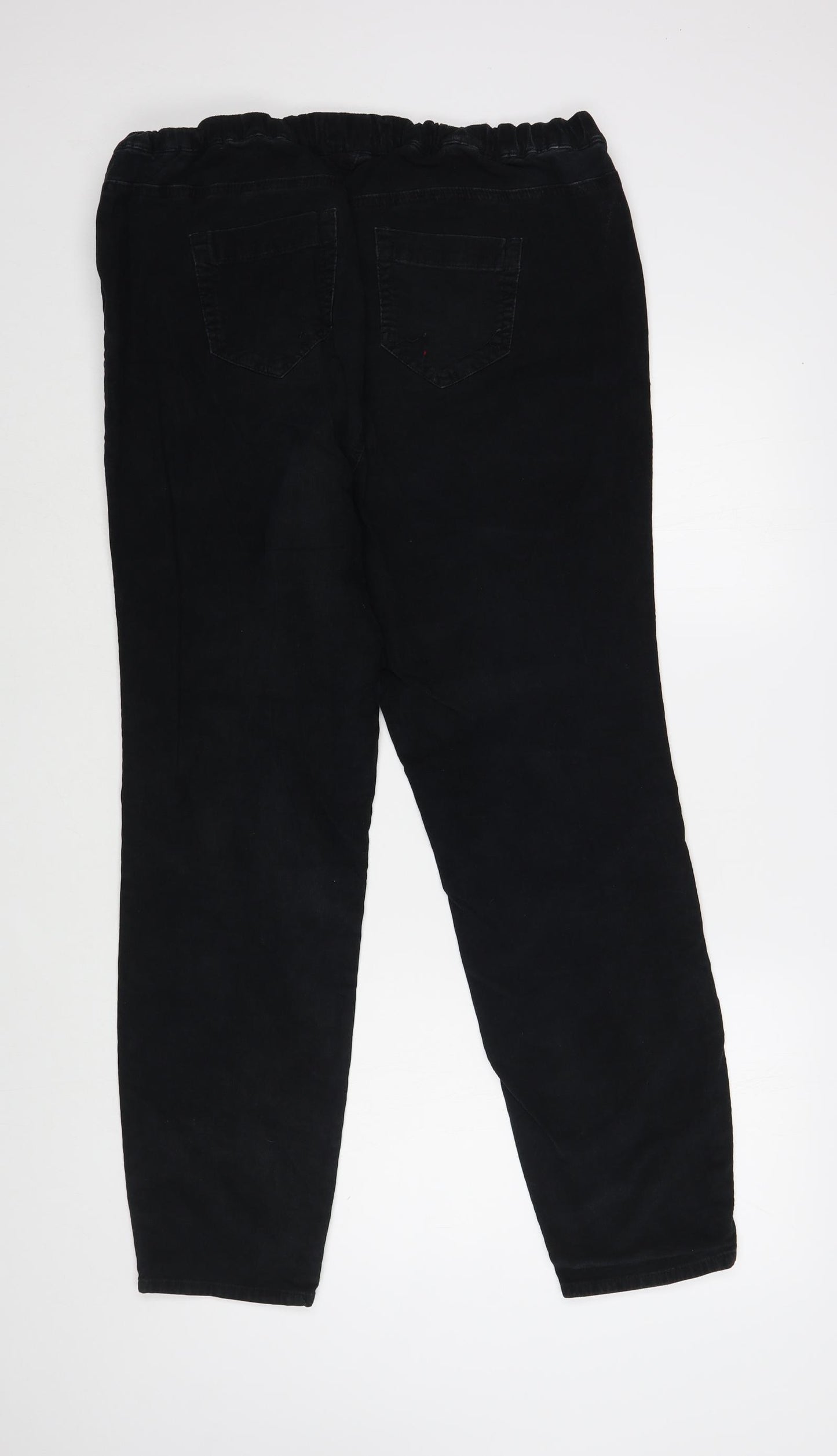 Evans Womens Black  Cotton Trousers  Size 20 L30 in Regular