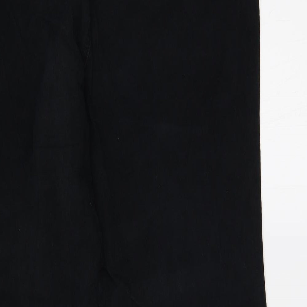 Evans Womens Black  Cotton Trousers  Size 20 L30 in Regular