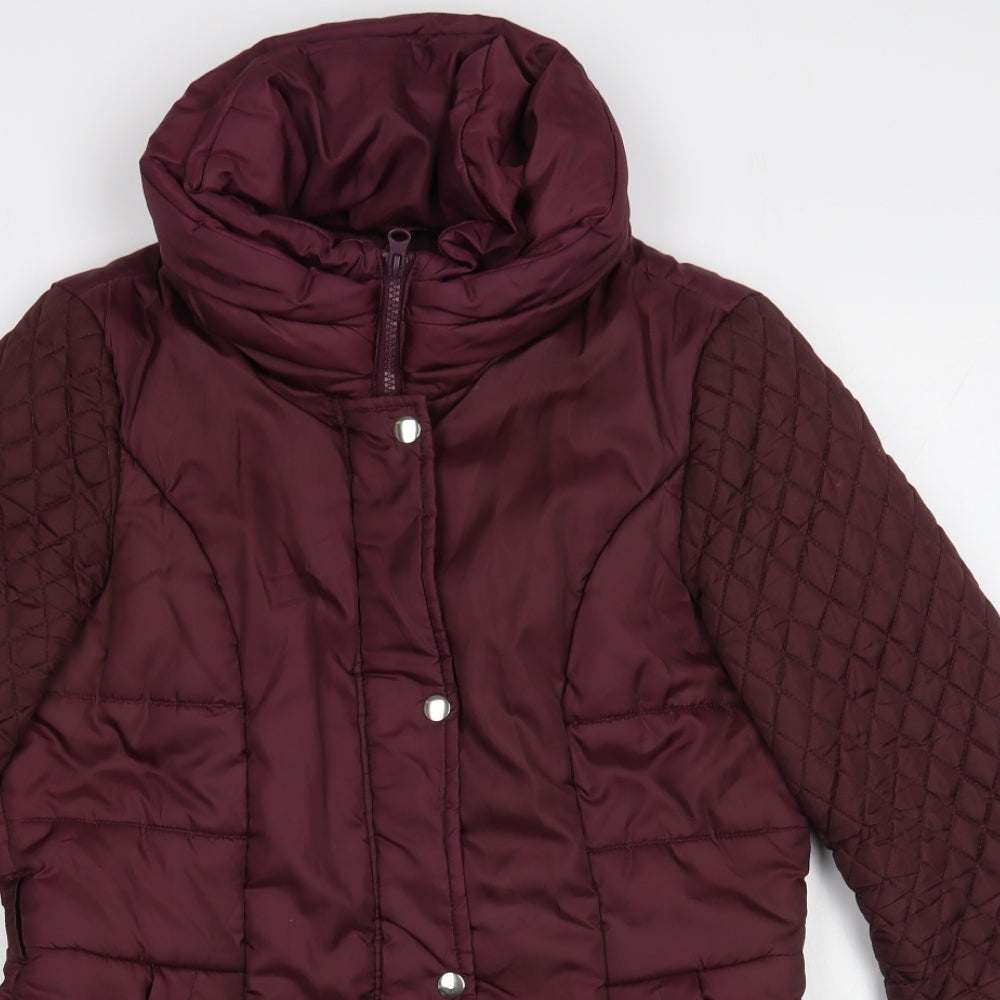 VERO MODA Womens Purple   Quilted Jacket Size M  Zip