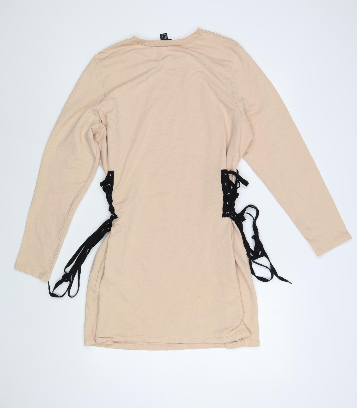 Atmosphere Womens Beige  Cotton Tunic Sweatshirt Size 18  Lace Up