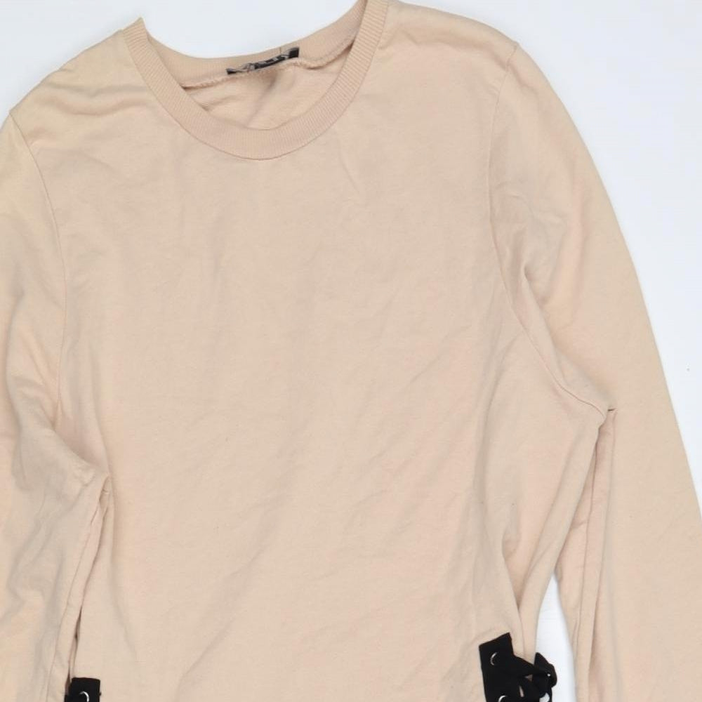 Atmosphere Womens Beige  Cotton Tunic Sweatshirt Size 18  Lace Up
