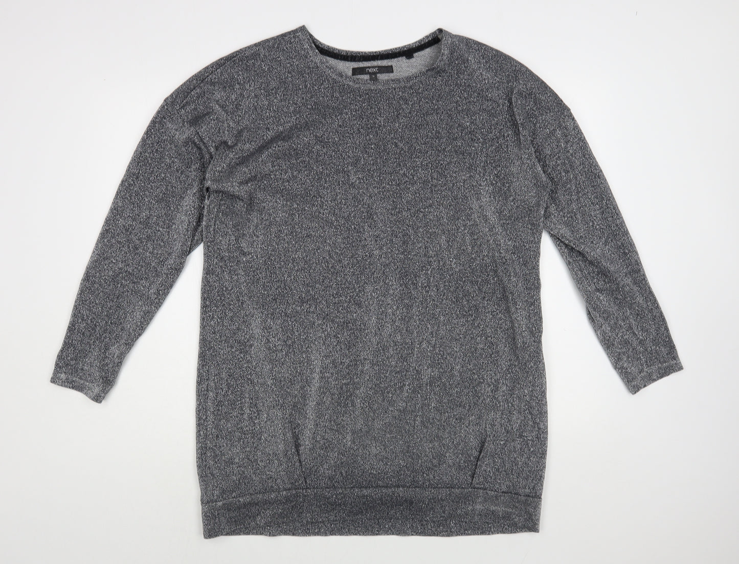 NEXT Womens Silver Boat Neck  Cotton Pullover Jumper Size 14