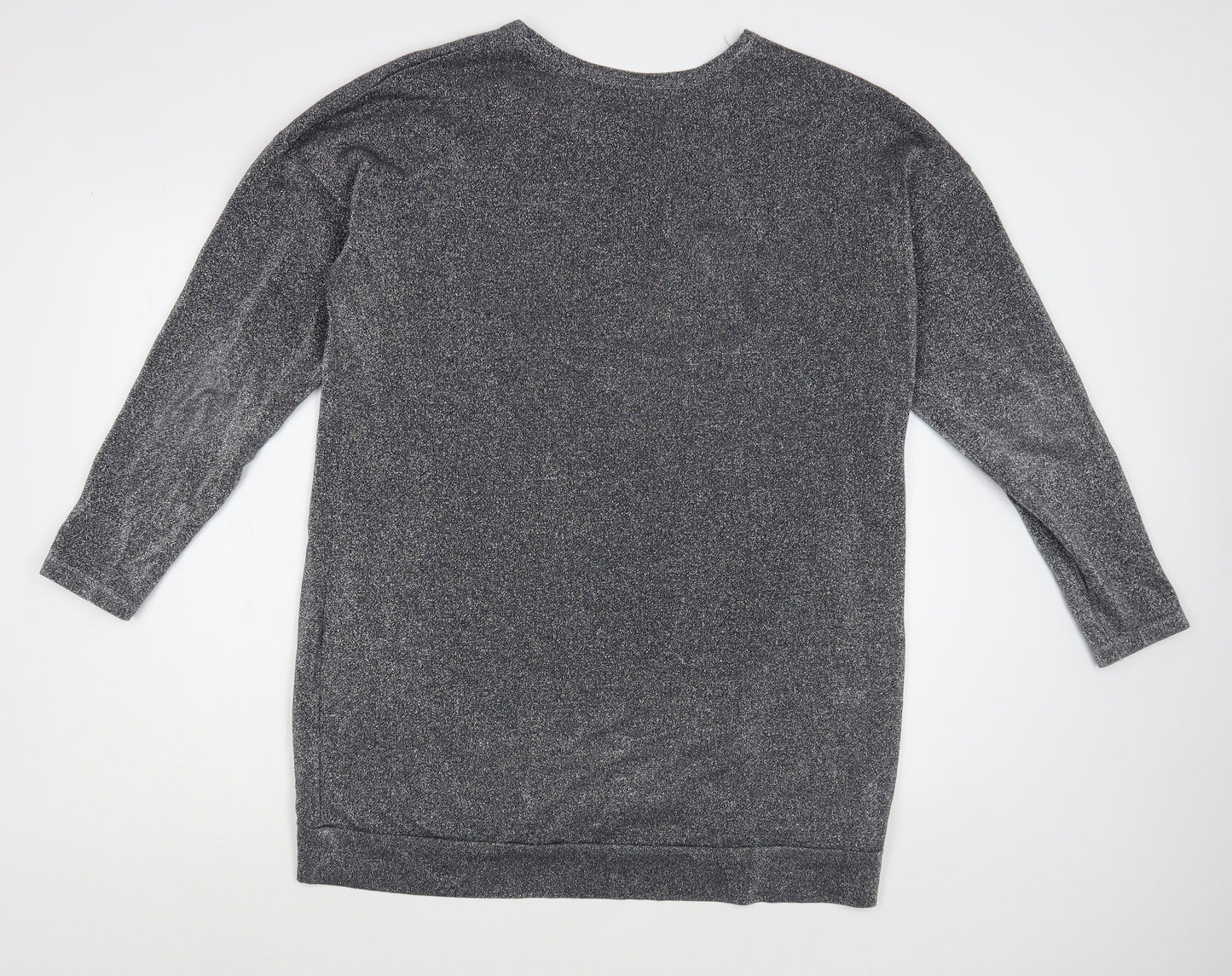 NEXT Womens Silver Boat Neck  Cotton Pullover Jumper Size 14
