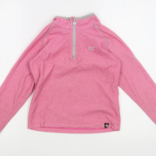 Regatta Girls Pink  Polyester Pullover Sweatshirt Size 7-8 Years  Zip