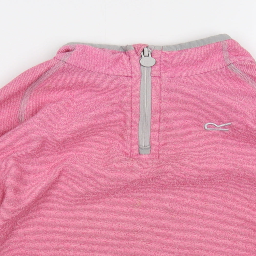 Regatta Girls Pink  Polyester Pullover Sweatshirt Size 7-8 Years  Zip