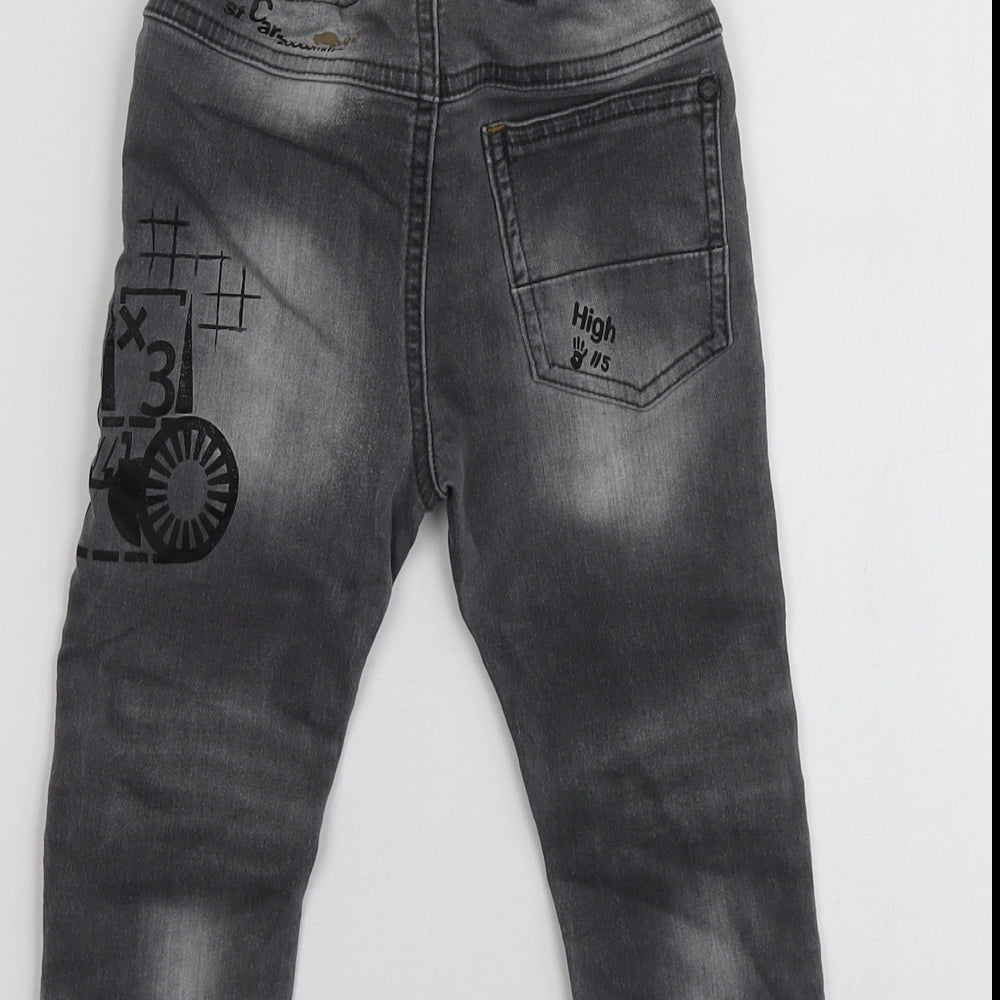 NEXT Boys Grey Geometric Cotton Jogger Jeans Size 18-24 Months
