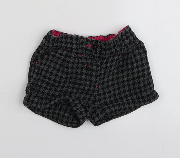 Dunnes Stores Girls Black Herringbone Polyester Capri Trousers Size 9-12 Months   - Shorts Girl