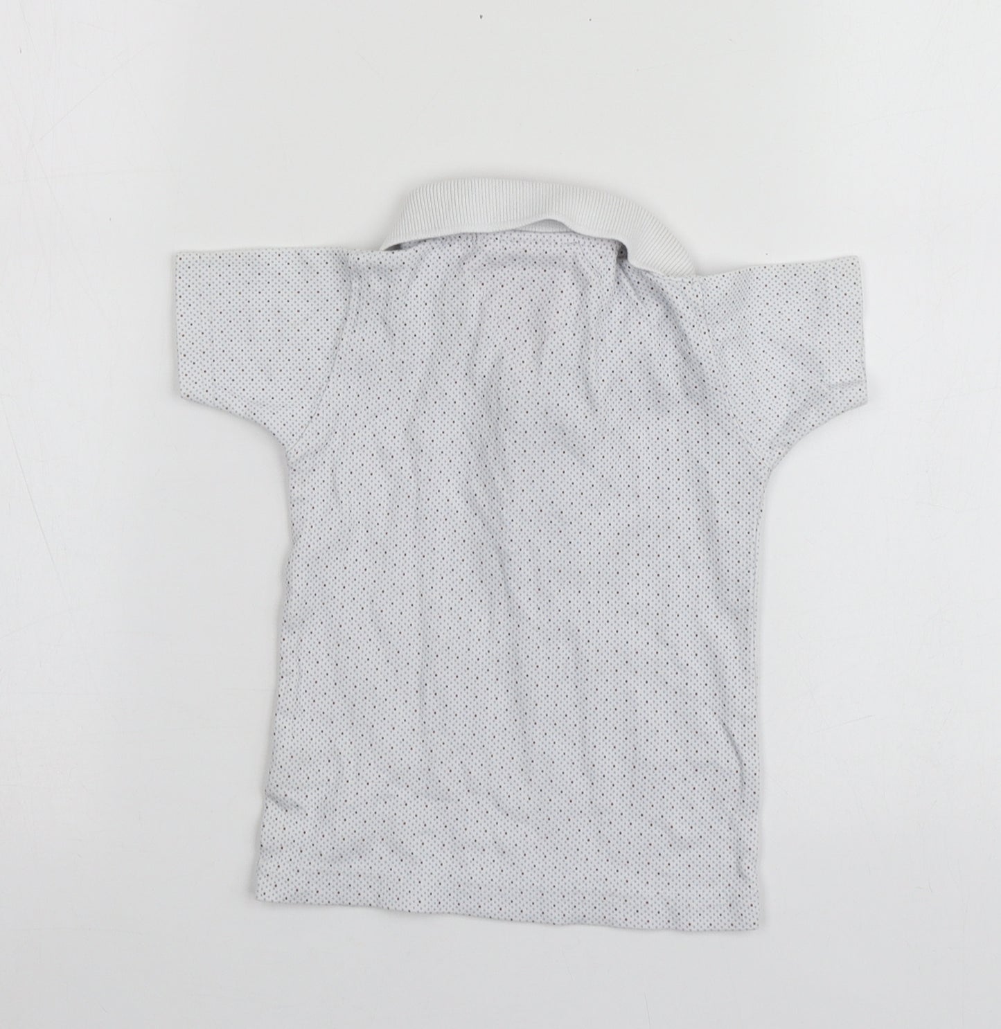 Tommy Hilfiger Boys White Polka Dot Cotton Basic Polo Size 12-18 Months Collared