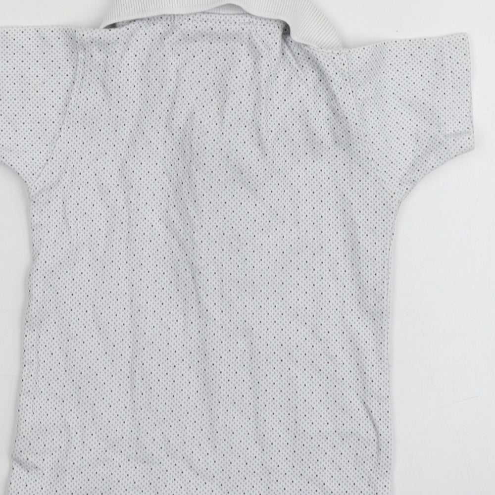 Tommy Hilfiger Boys White Polka Dot Cotton Basic Polo Size 12-18 Months Collared