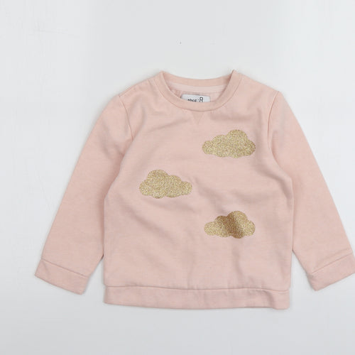 Abcd R Girls Pink Geometric Polyester Cape Sweatshirt Size 5 Years