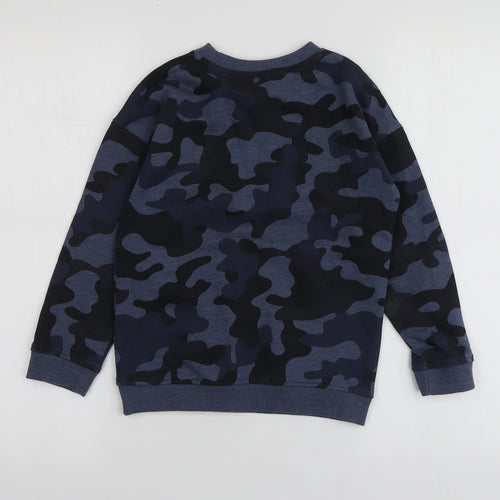 TU Boys Blue Camouflage Cotton Pullover Sweatshirt Size 8 Years