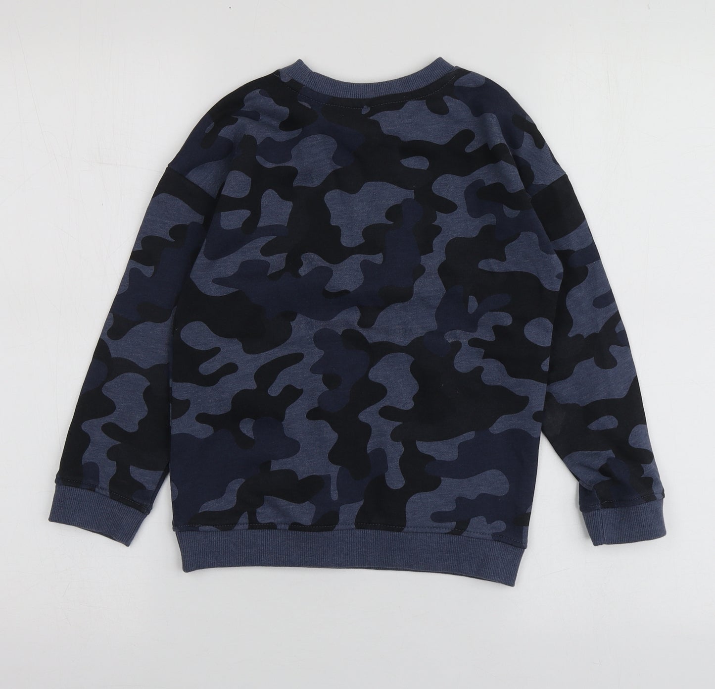 TU Boys Blue Camouflage Cotton Pullover Sweatshirt Size 8 Years
