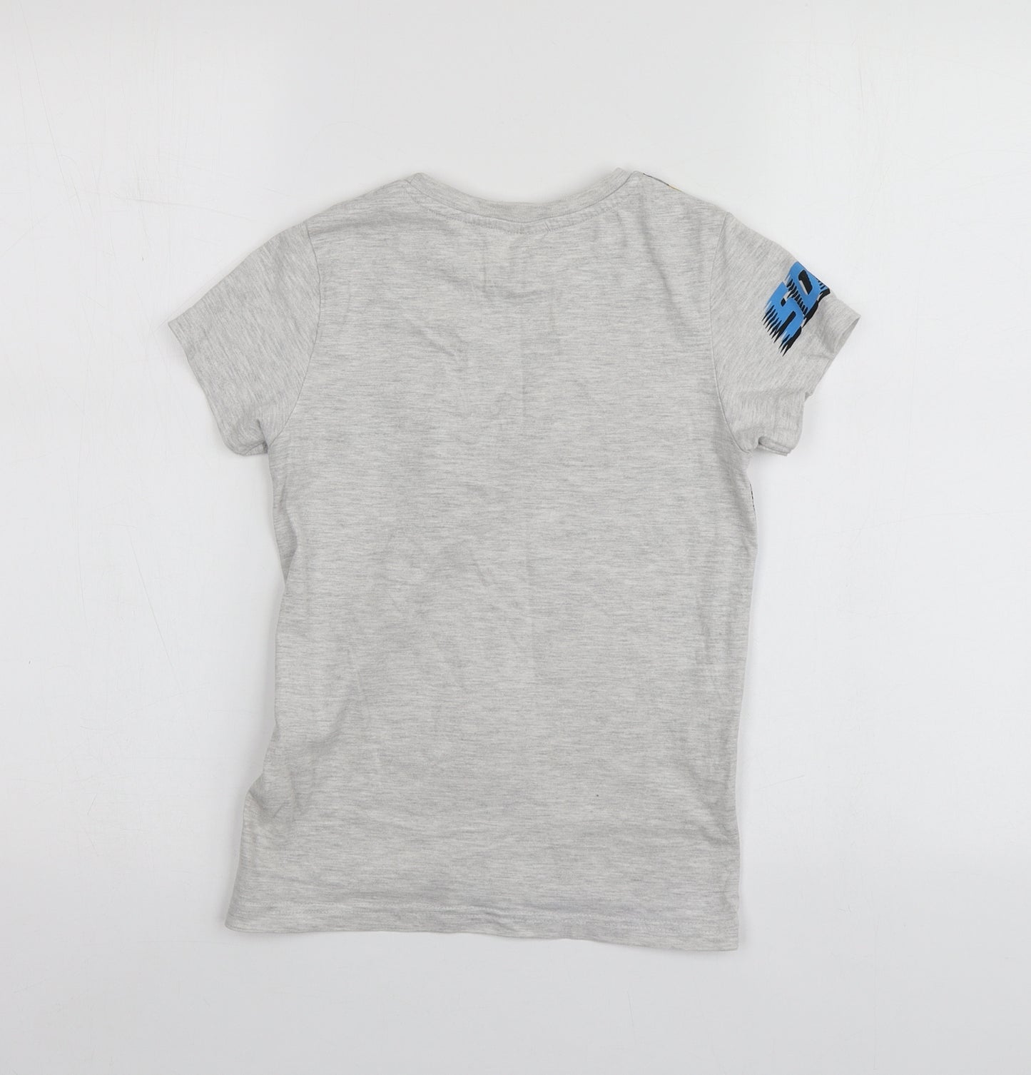 Sonic Boys Grey Geometric Cotton Basic T-Shirt Size 9 Years Round Neck