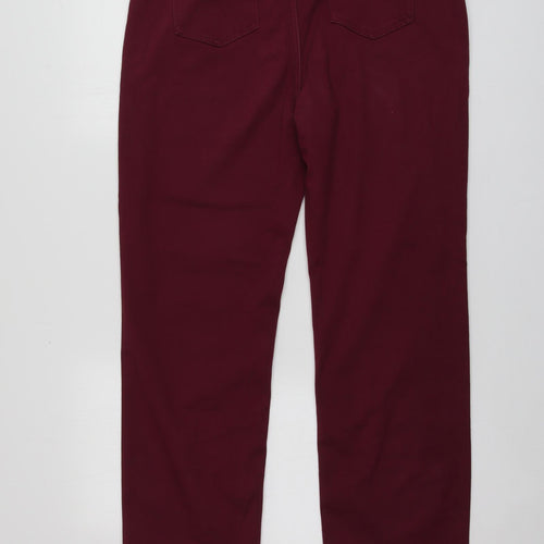 M&S Womens Purple  Cotton Straight Jeans Size 16 L27 in Regular