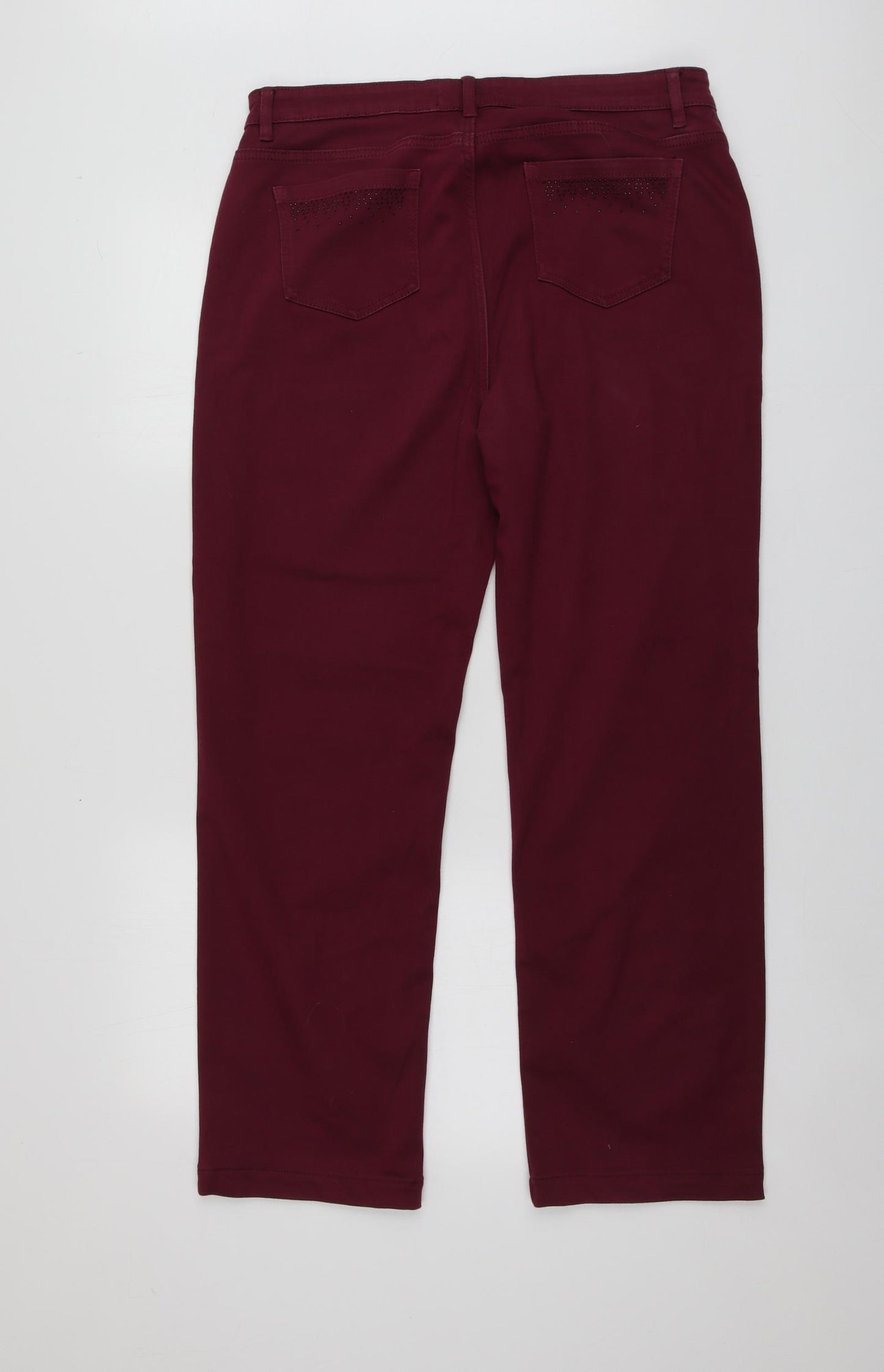 M&S Womens Purple  Cotton Straight Jeans Size 16 L27 in Regular