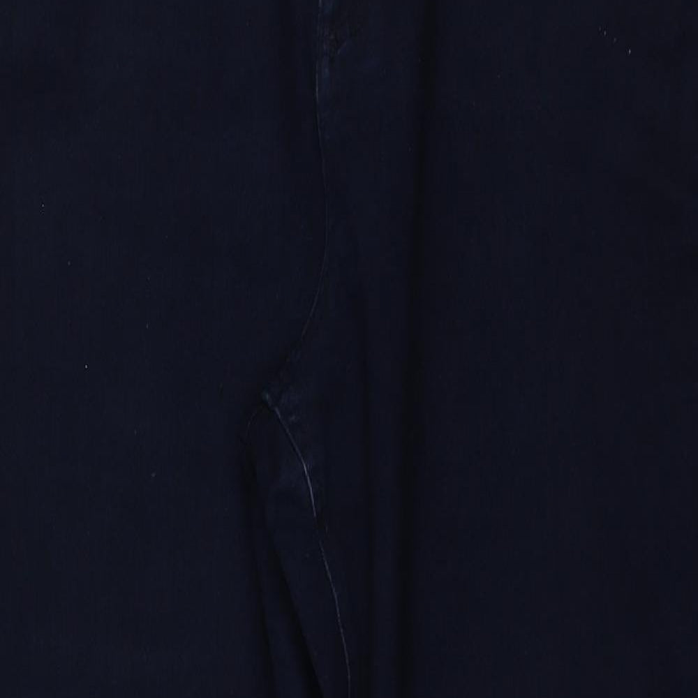M&S Womens Blue  Cotton Straight Jeans Size 16 L27 in Regular