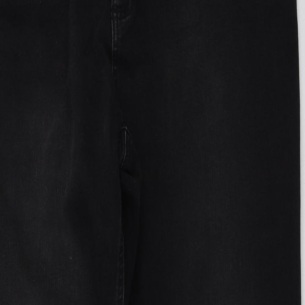 Gallery Womens Black  Cotton Straight Jeans Size 16 L28 in Regular
