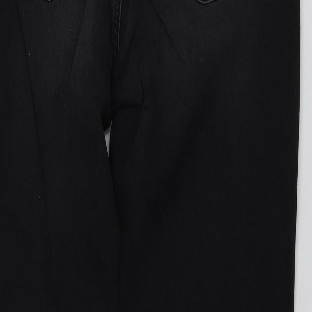 Gallery Womens Black  Cotton Straight Jeans Size 16 L28 in Regular