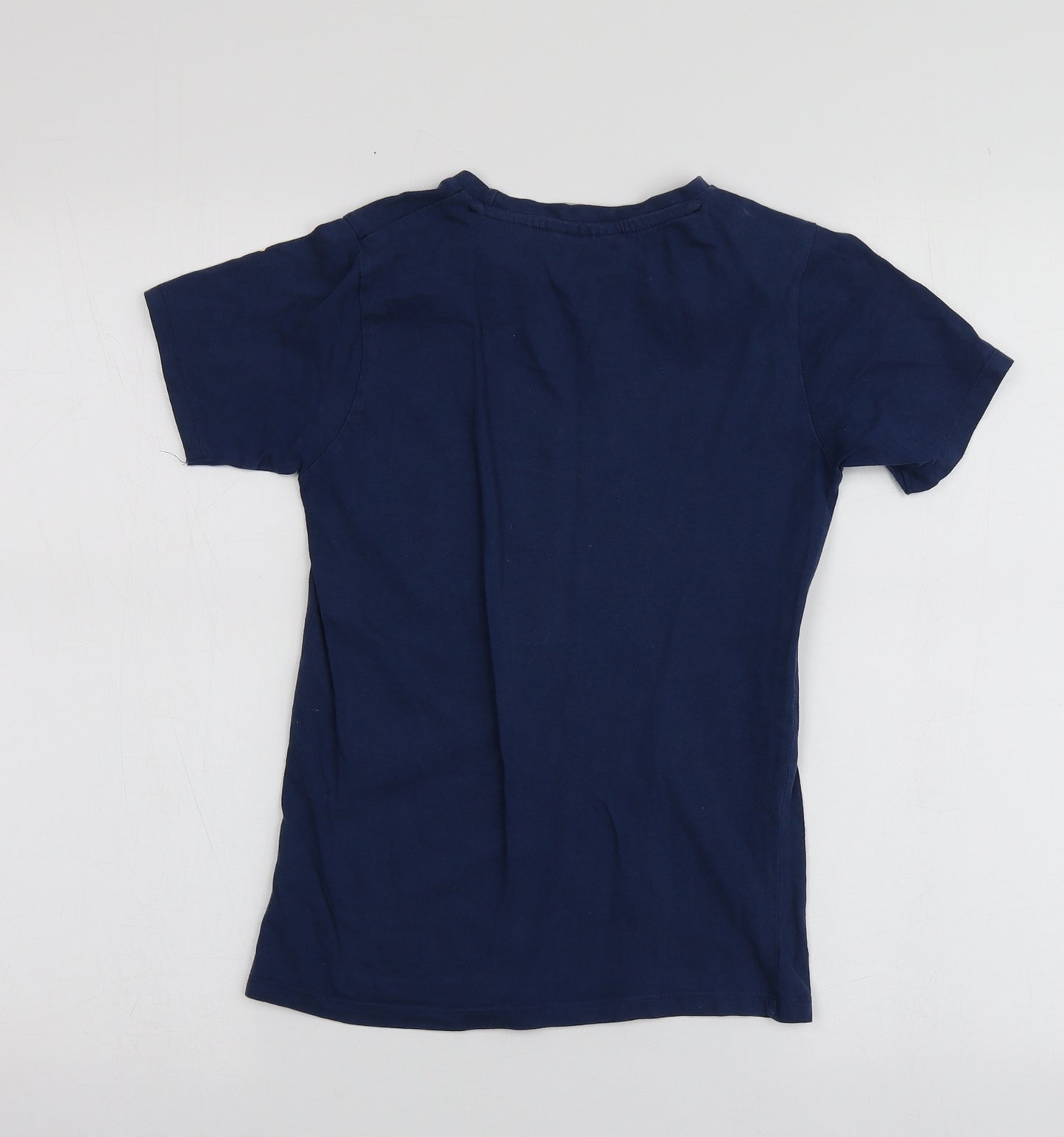 Pepeco Boys Blue Geometric Cotton Basic T-Shirt Size 9-10 Years Round Neck