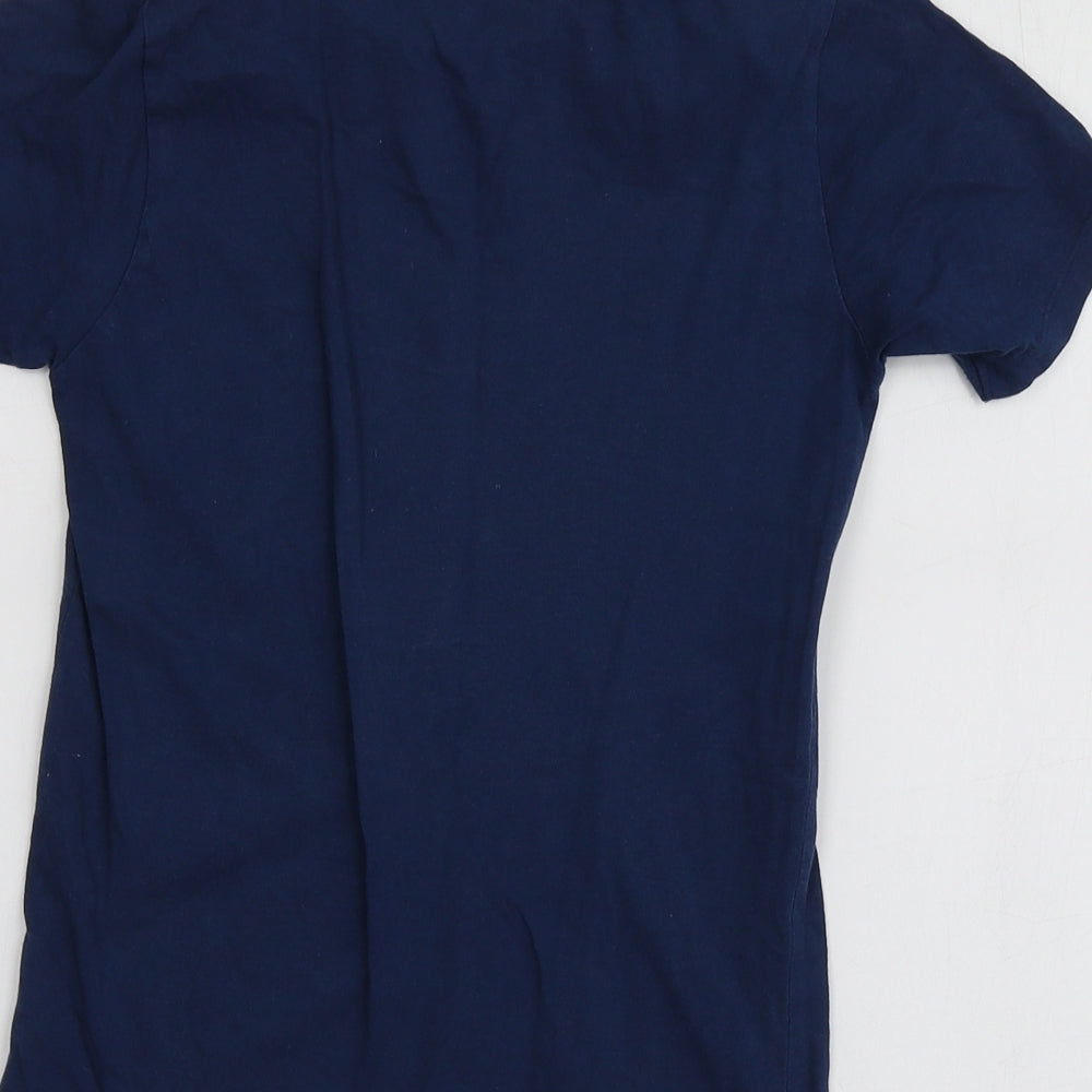 Pepeco Boys Blue Geometric Cotton Basic T-Shirt Size 9-10 Years Round Neck