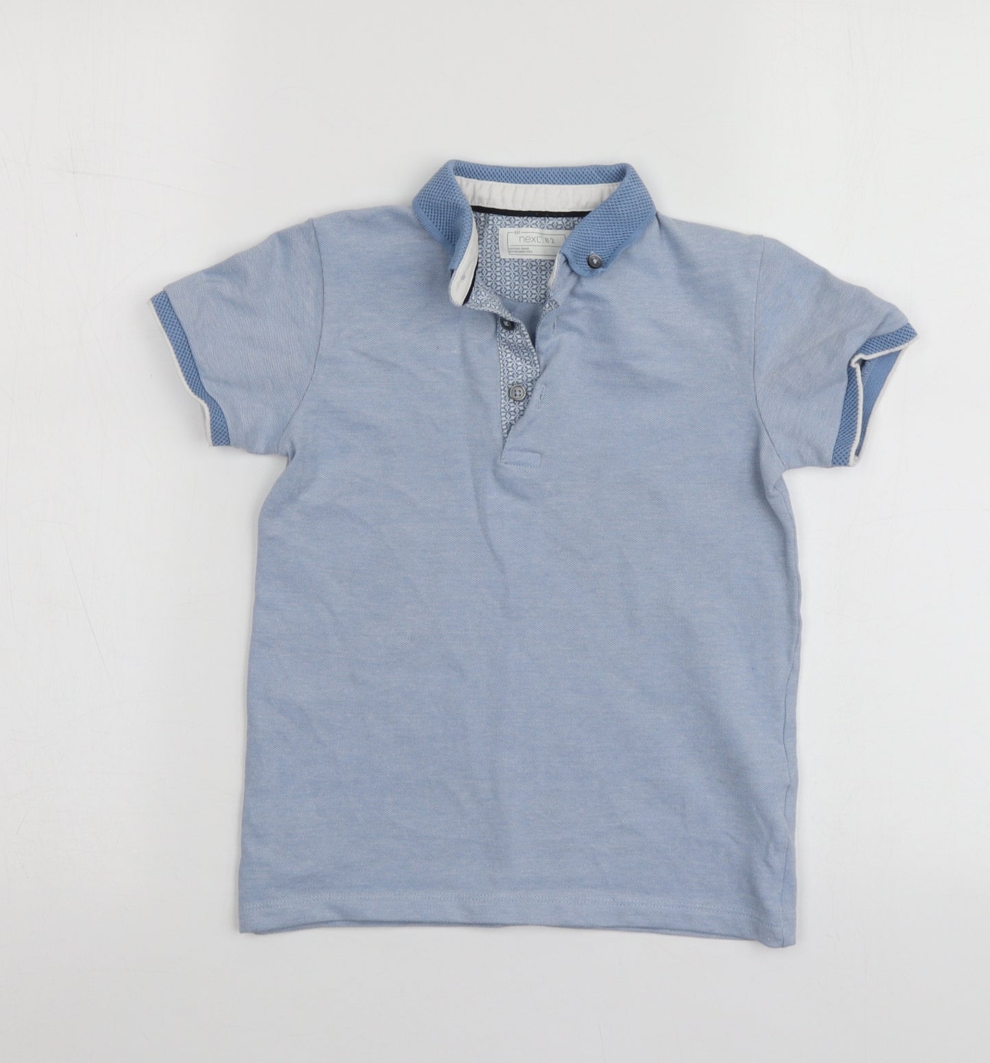 NEXT Boys Blue  Cotton Basic Polo Size 6 Years Collared