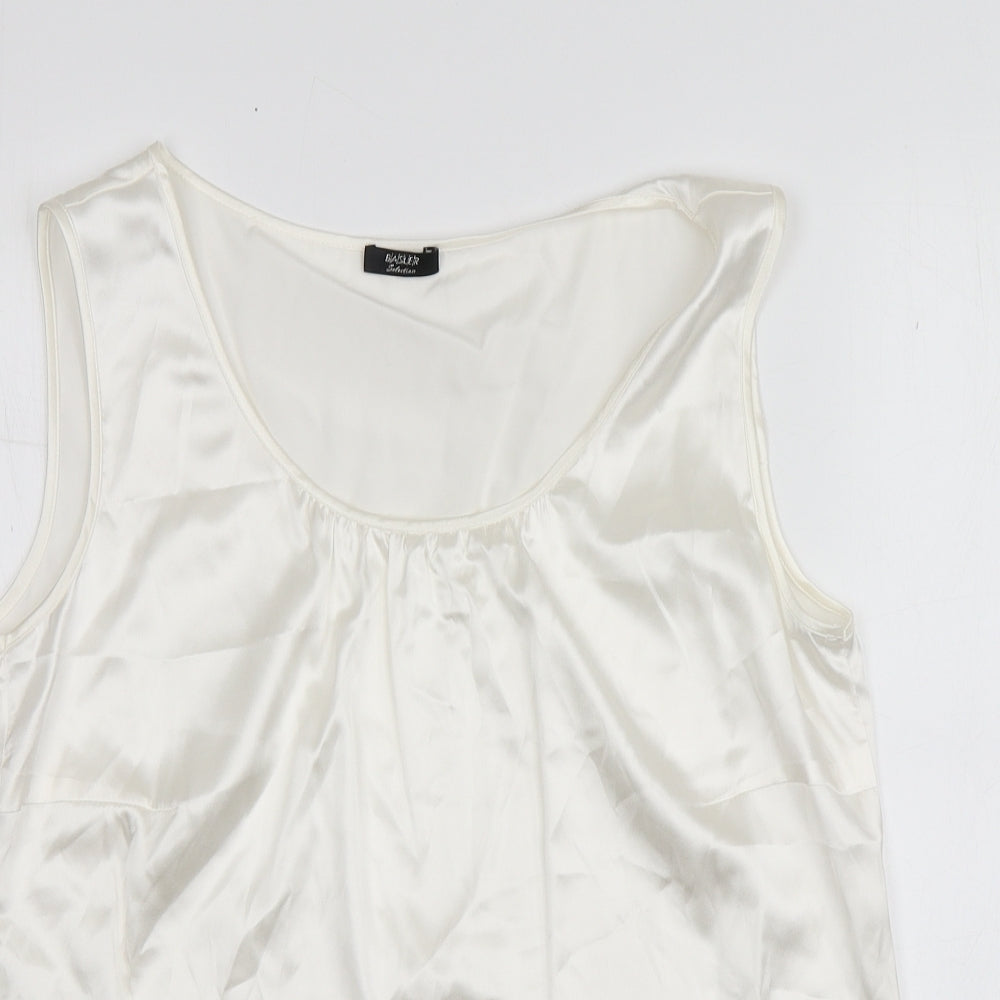 Basler Womens White  Polyester Basic Blouse Size 16 Round Neck