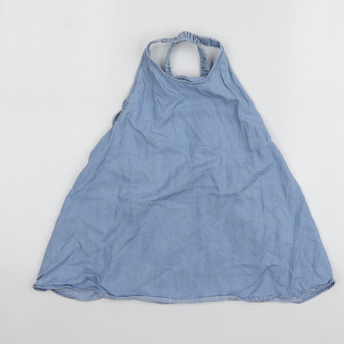Mango Womens Blue  Lyocell Basic T-Shirt Size XS Halter