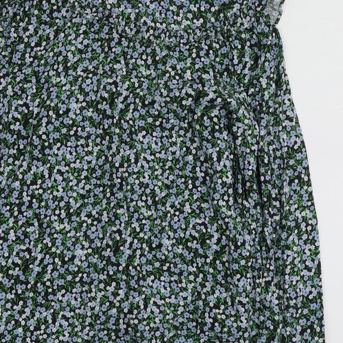 New Look Womens Multicoloured Floral Viscose Basic Button-Up Size 8 Round Neck