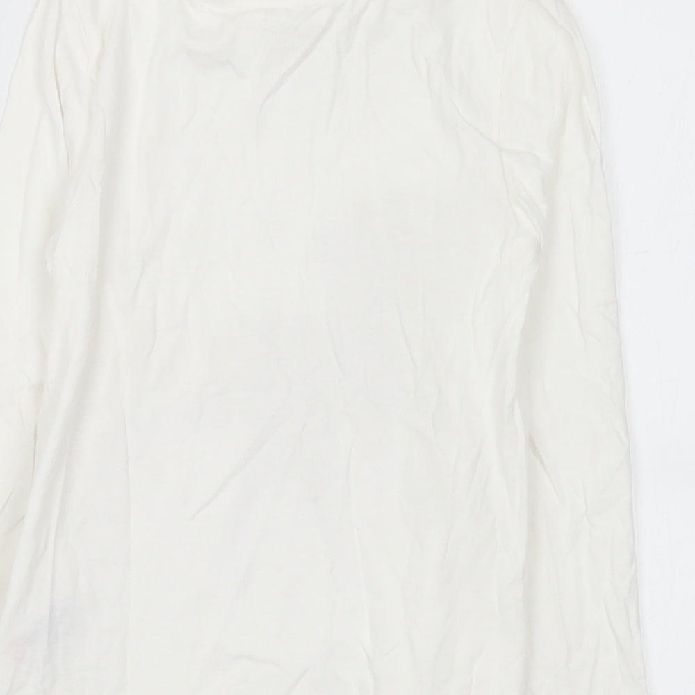 Dunnes Stores Girls White  Cotton Basic T-Shirt Size 5-6 Years Round Neck  - Unicorn