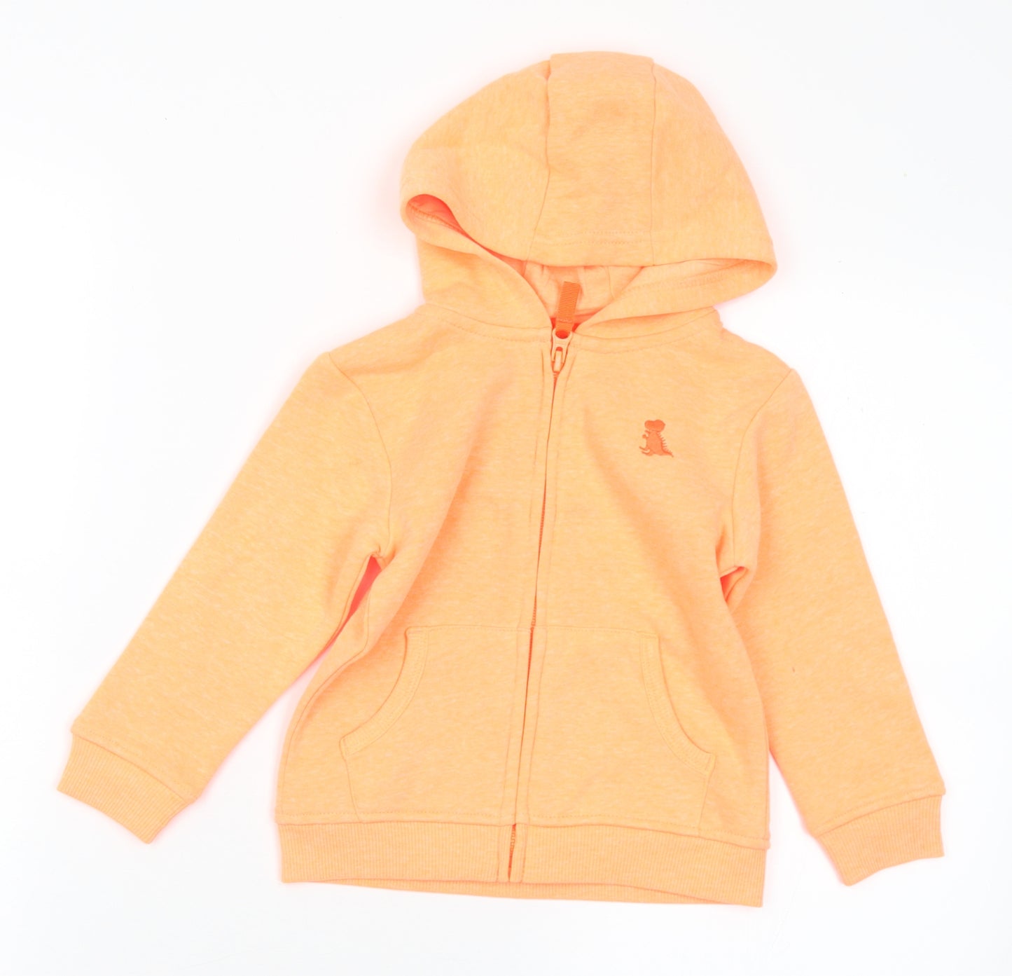 Dunnes Stores Girls Orange  Cotton Full Zip Jumper Size 18-24 Months  Zip
