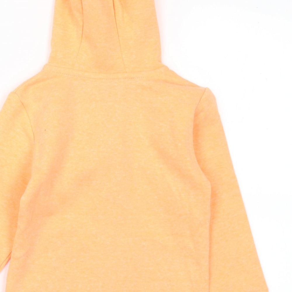 Dunnes Stores Girls Orange  Cotton Full Zip Jumper Size 18-24 Months  Zip