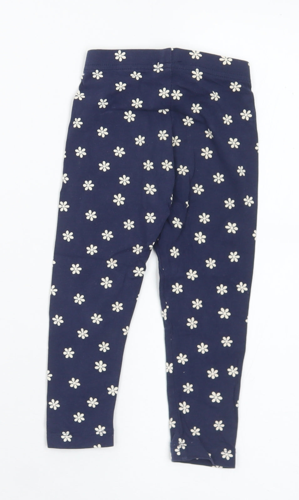 George Girls Blue Floral Cotton Capri Leggings Size 18-24 Months