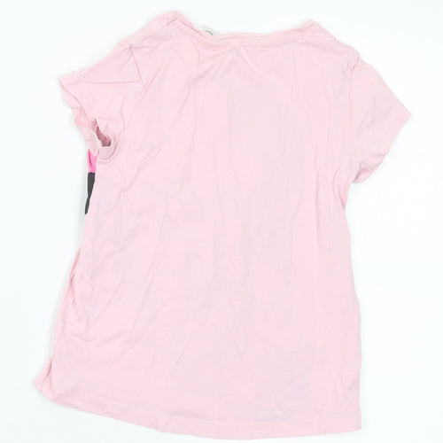 H&M Girls Pink  Cotton Basic T-Shirt Size 4-5 Years Crew Neck  - Minnie Mouse 4-6 Years