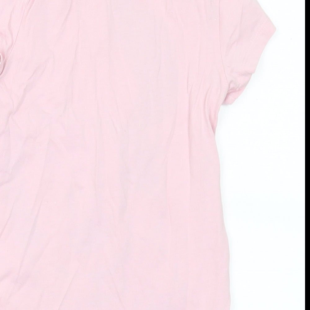 H&M Girls Pink  Cotton Basic T-Shirt Size 4-5 Years Crew Neck  - Minnie Mouse 4-6 Years