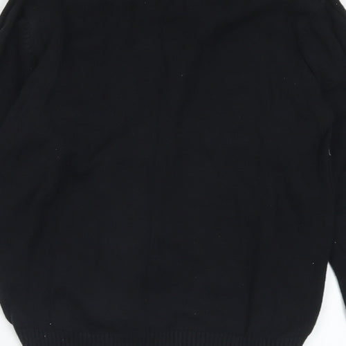 NEXT Boys Black V-Neck Geometric Cotton Pullover Jumper Size 5 Years