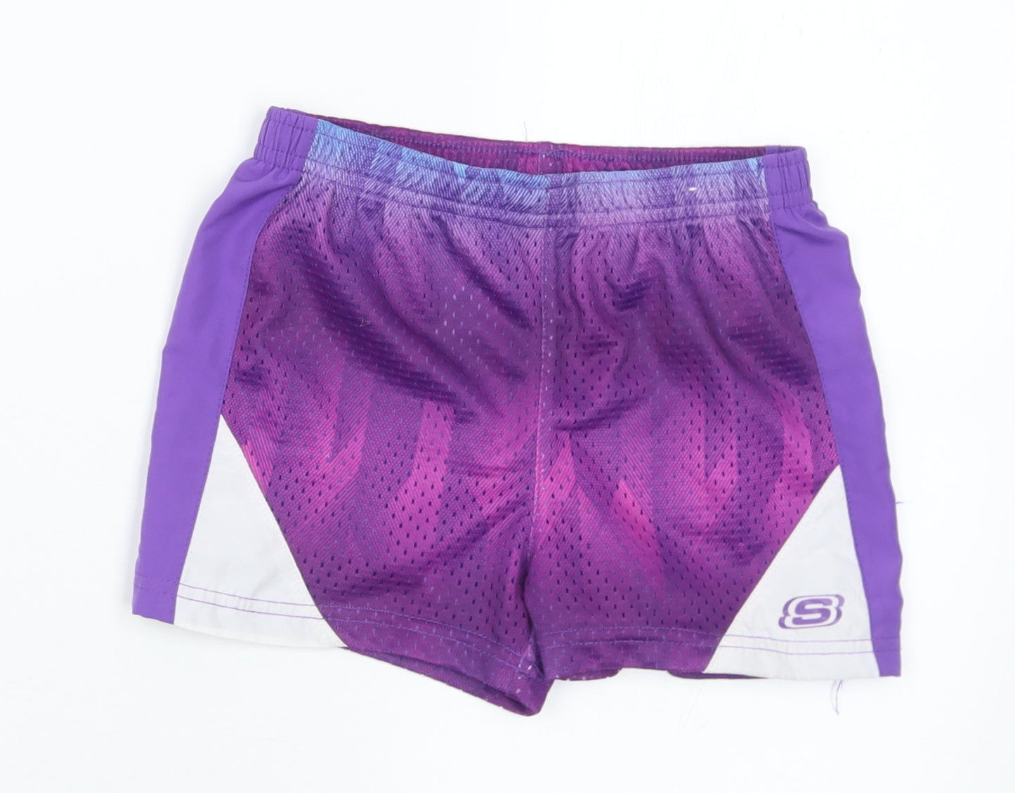 Sketchers Girls Purple  Polyester Sweat Shorts Size 5-6 Years  Regular